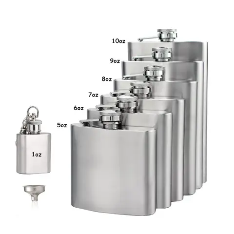 Stainless Steel Hip Flask 1-10 oz LMETJMA