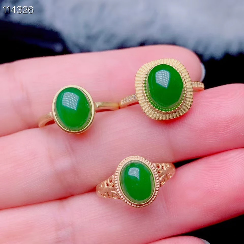925 sterling silver natural jasper gemstone girls ring 3 optional high clarity translucent luxury fashion support testing