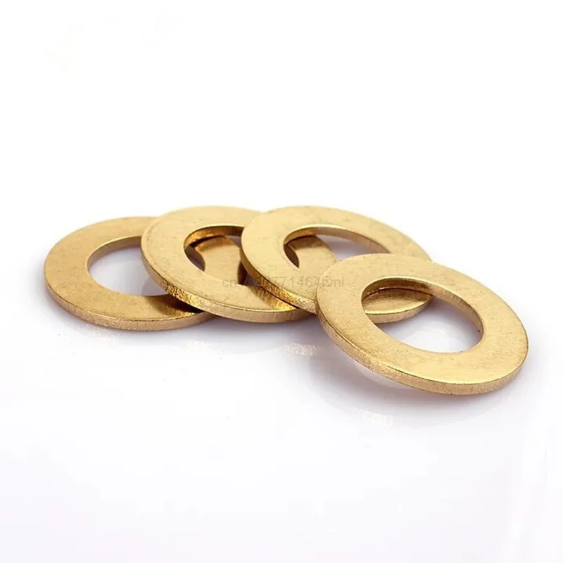 Flat Copper Washer Gasket Pad, planície, alta qualidade, DIN125, M2, M2.5, M3, M4, M5, M6, M8, M10, M12, GB97, DIN125, 10 pcs, 50pcs