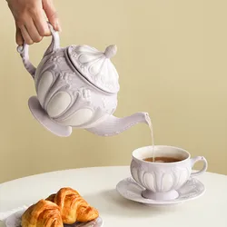 European Porcelain Tea Cup and Saucer Set Teapot English Afternoon Teacup High-Grade Coffee Pot Pretty Coffee Cup Mug Party Cafe