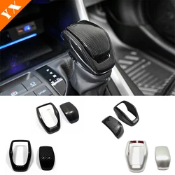 Carbon Matte Wood Grain For Toyota Highlander RAV4 Harrier Venza 2021 2022 Car Gear Shift Lever Knob Handle Decoration Cover