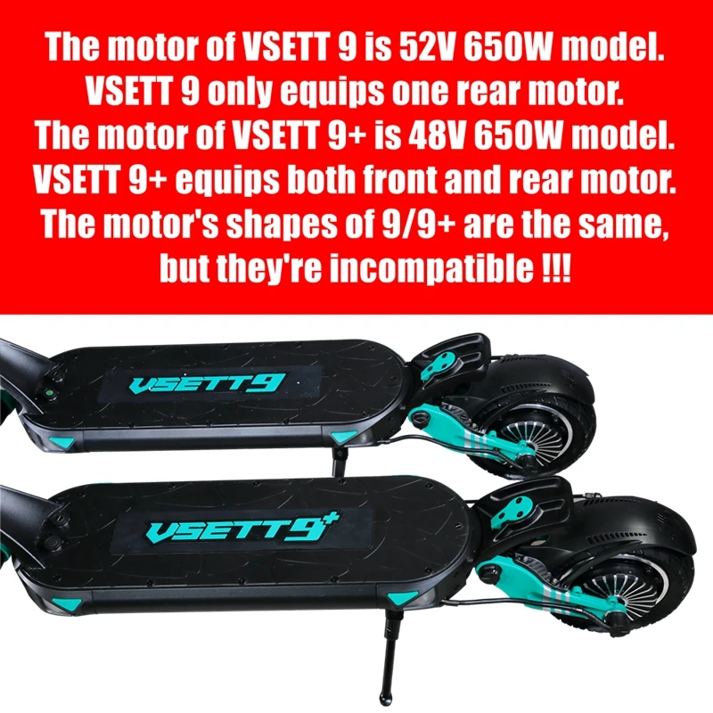 Original VSETT 8.5 Inch Motor With Detachable Hub Ring Only for VSETT 9 & 9+ Electric Scooter 48V 52V 650W MACURY Spare Parts