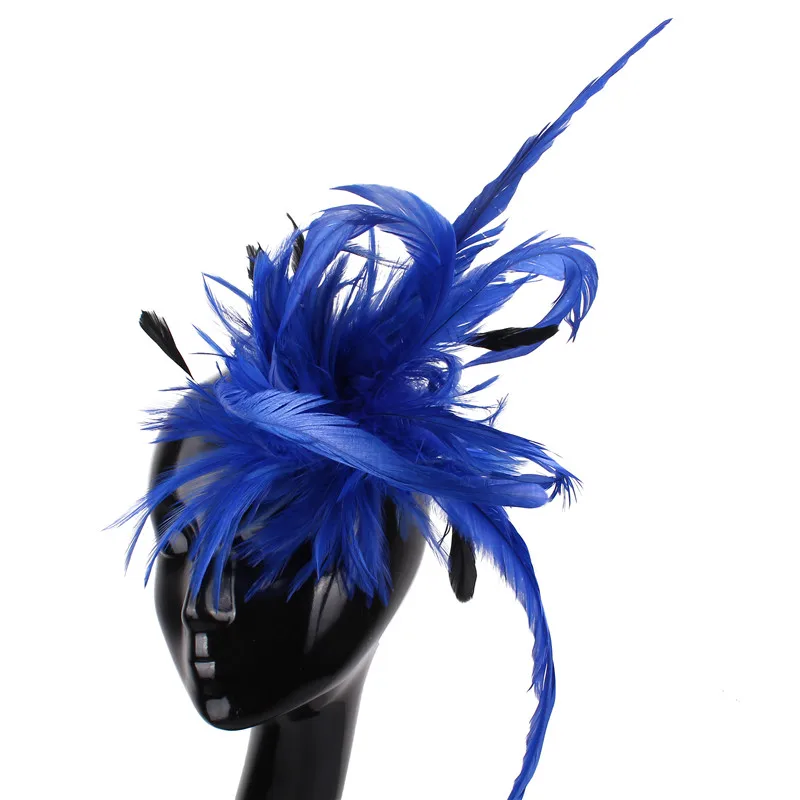 New Design Women Wedding Dance Hair Feather Fascinator Accessories Hair Clip Bride Wedding Fashion Headwear Lady Party Headdress