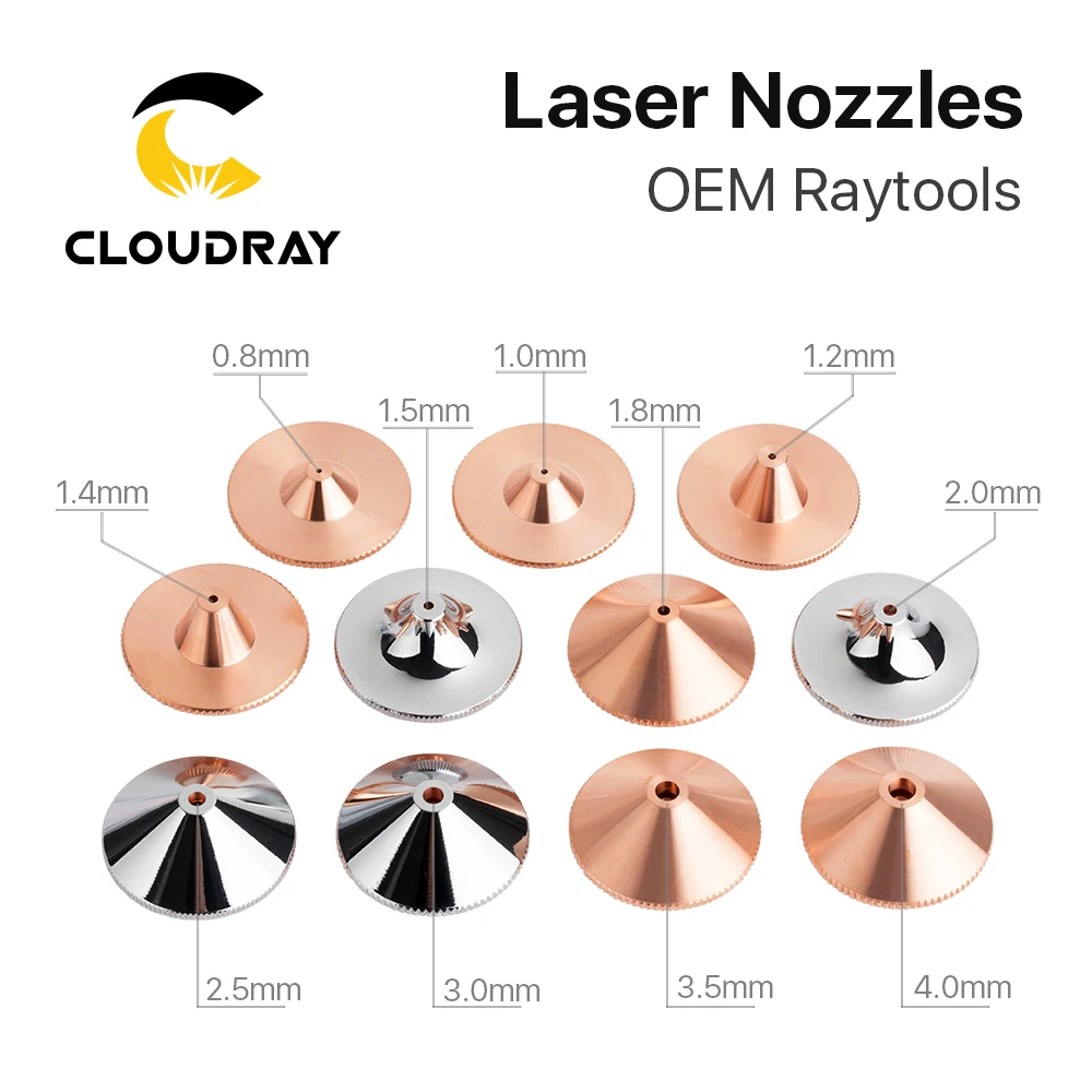 Cloudray Raytools 유형 B 레이저 커팅 노즐 Dia.32 H15 구경 0.8-4.0mm 단일 레이어 크롬 도금 더블 레이어