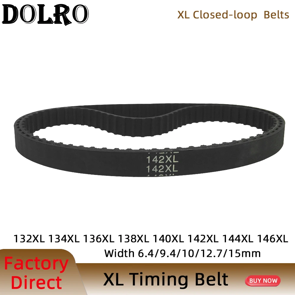 XL Timing Belt 132/134/136/138/140/142/144/146XL Width6.4/9.4/10/15mm  Closed Loop Toothed Transmisson Rubber Timing Pulley Belt