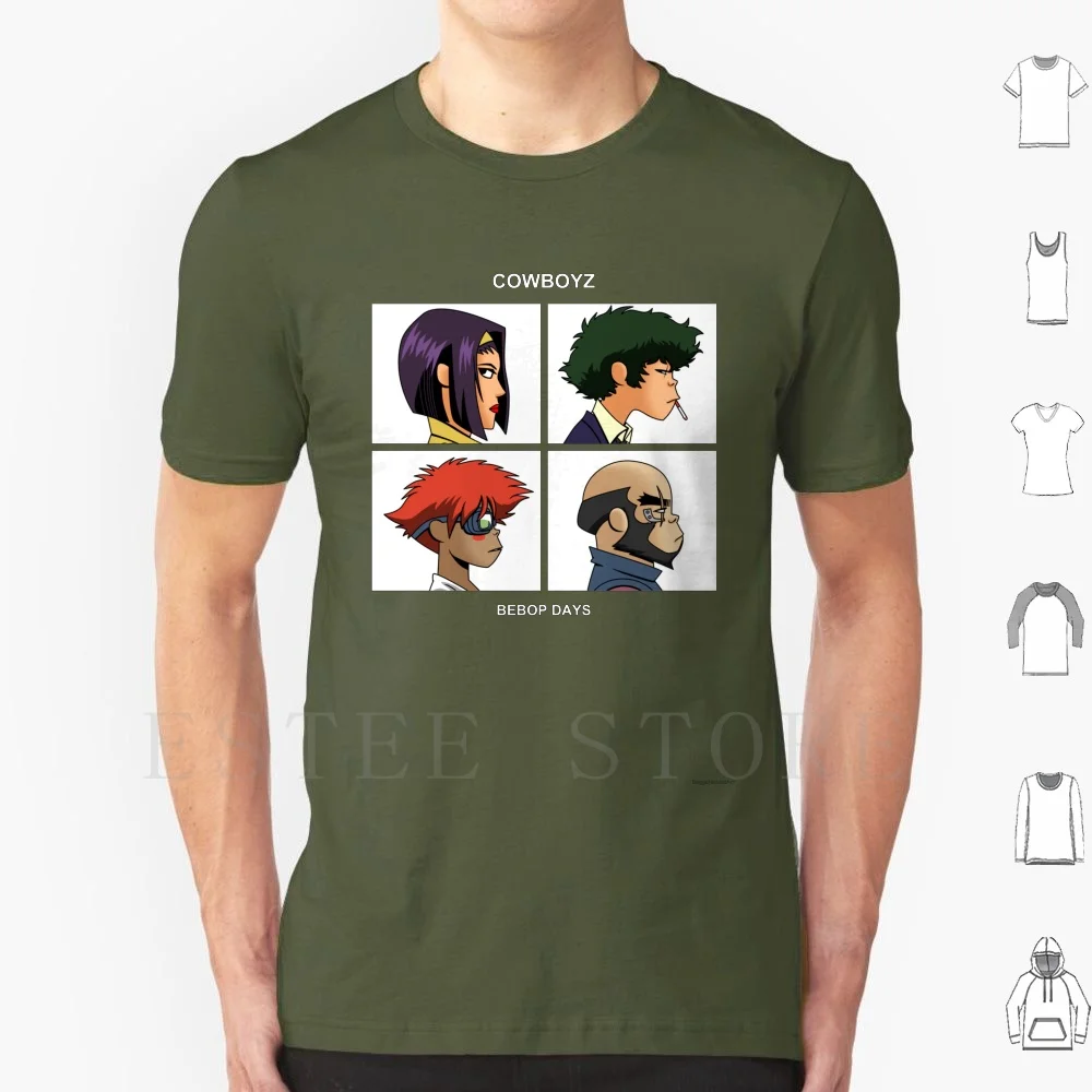 Bebop Days T Shirt Cotton Men DIY Print Music Anime Album Art Pop Culture Geek Nerd Cartoon Parody Mashup Team Group Cowboys