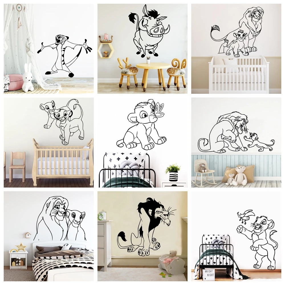 Cute Animals Wall Sticker Vinyl Art Wallpaper For Kids Rooms Baby Room Decorative Wall Decals Stickers Mural Wall Decor