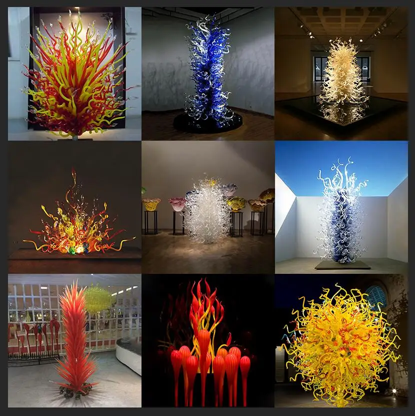 Luxury Big Sculpture Handmade Blown Glass Floor Light Multi-Color Creative Art Glass Floor Lamp for Home Hotel Garden