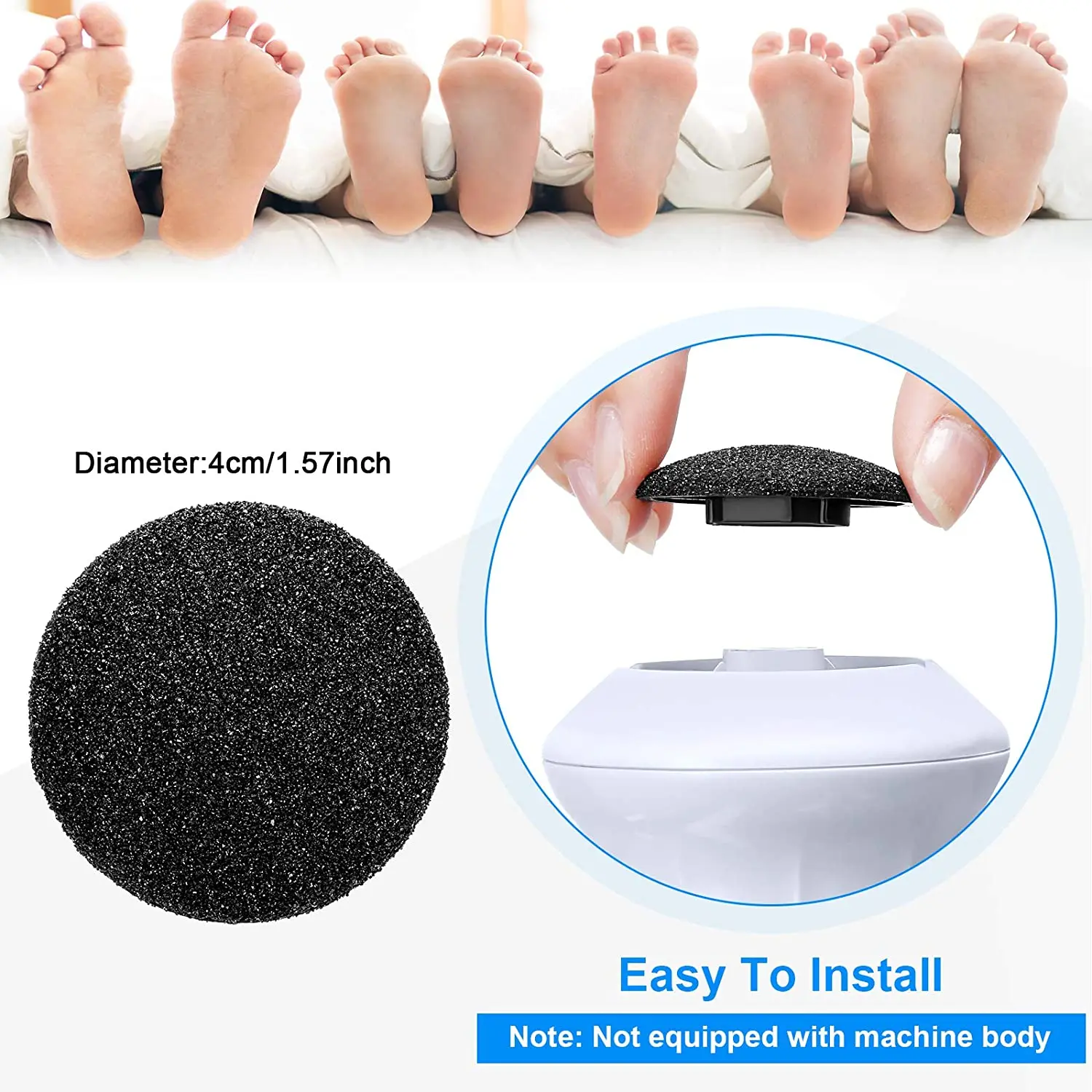 40 Pieces Regular Coarse Replacement for Portable Electric Foot Grinder Foot File Callus Remover Electric Callus Remover Hard