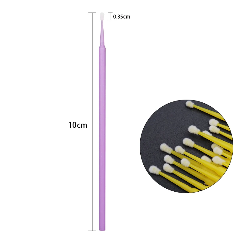 100pcs Eyelash Cotton Swabs Disposable Micro Brushes Eyelash Cleaning Sticks Cotton Swab Eyelash Extension Microbrush Mascara