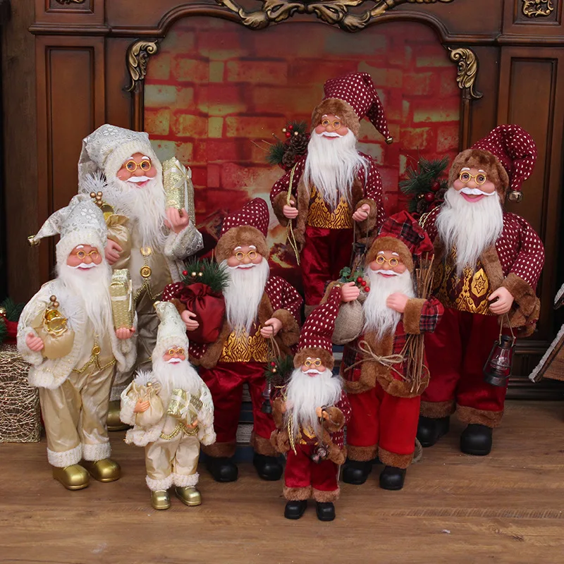 Christmas decorations 18-inch standing sitting Santa Claus doll decorations hotel window shopping mall atmosphere decorations