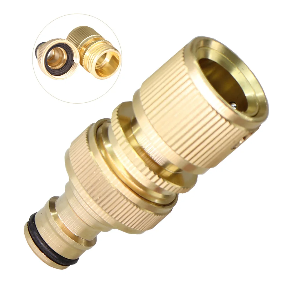 

GHT Solid Brass Garden Hose Quick Connector 3/4" Male Female Water Tubing Fittings 16mm Coupling Irrigation Adapters No-Leak