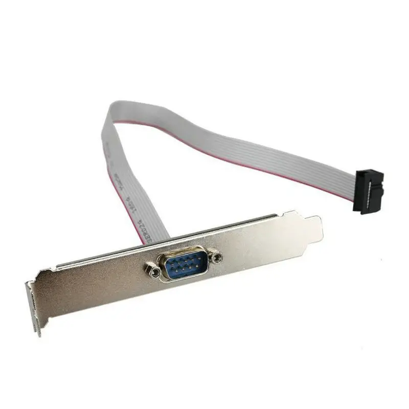 RS232 Serial D-Sub DB9 9Pin Male to IDC 10Pin Female Ribbon Cable  Full-hight bracket