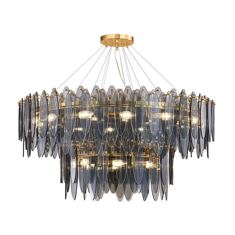 LED Art Deco Modern Round Golden 2 Tier Suspension Luminaire Lampen Pendant Lights.Hanging Lamp Pendant light For Dinning Room