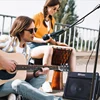 Coolmusic BP40 전원 전기 어쿠스틱 기타 앰프, 휴대용 베이스 블루투스 스피커, 리버브 사운드 카드, 라이브 녹음 6