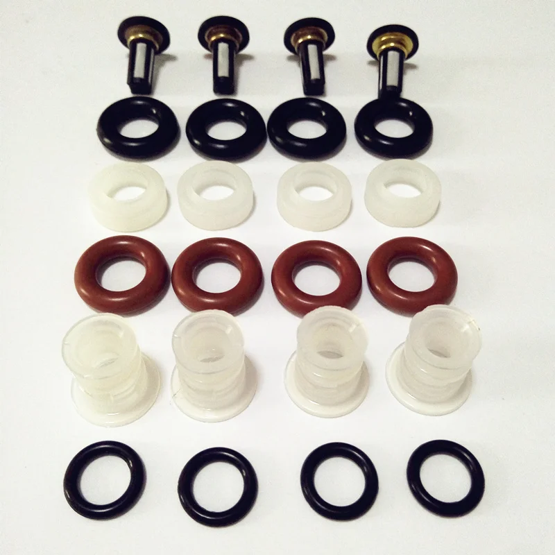 4set fuel injector repair kit for honda injection oem #16450 RCA-A01 16450PPAA01 15810-RAA-A01 replace filter orings washer caps