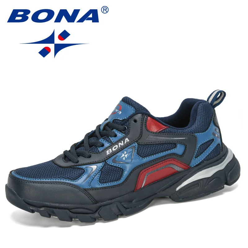 BONA New Style Action leather Sneakers Men Trainers  Zapatillas Hombre Shoes Man Masculino Sports Running Shoes Comfortable