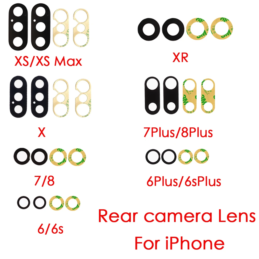 for Apple iPhone X XS Max XR Replacement Rear Glass Back Camera Lens Part And 3m Adhesive