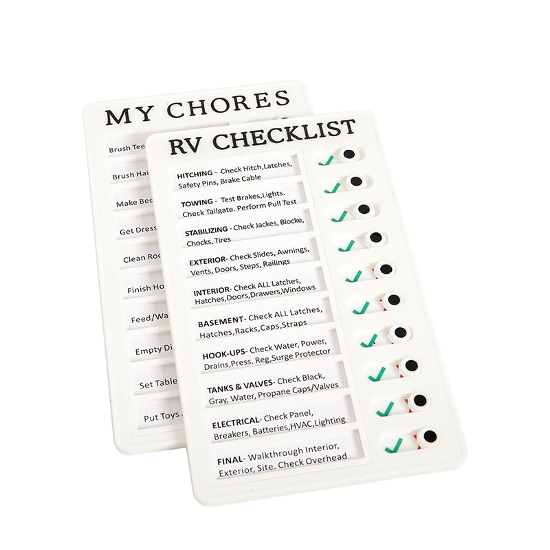 Rvメモポータブルrvチェックリストノートプラスチックボード家庭用rv機器旅行取り外し可能な再利用可能なチェックリストノートボード