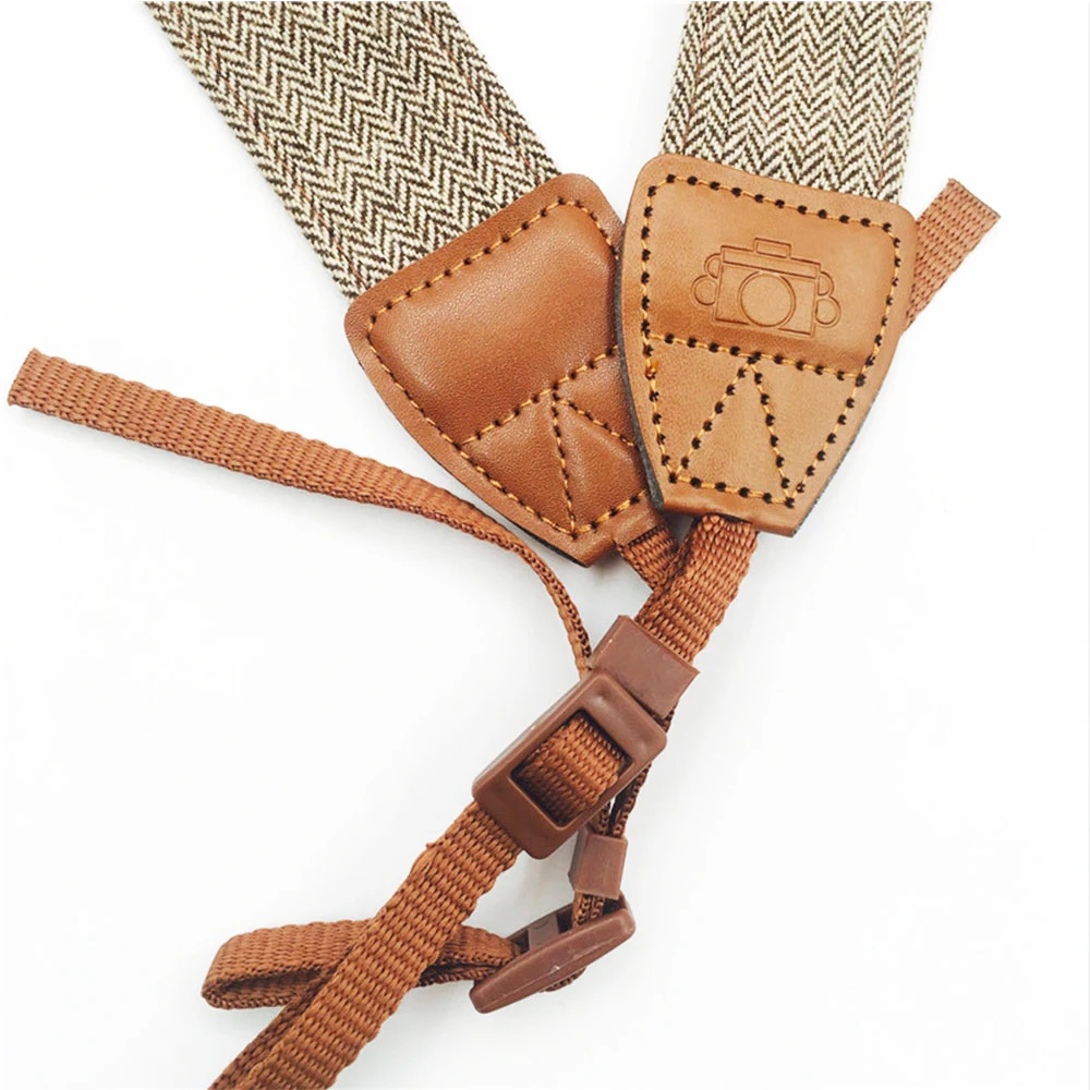 Foletoユニバーサル調節可能なカメラショルダーネックストラップ綿の革ベルト一眼レフ用カメラストラップ付属品