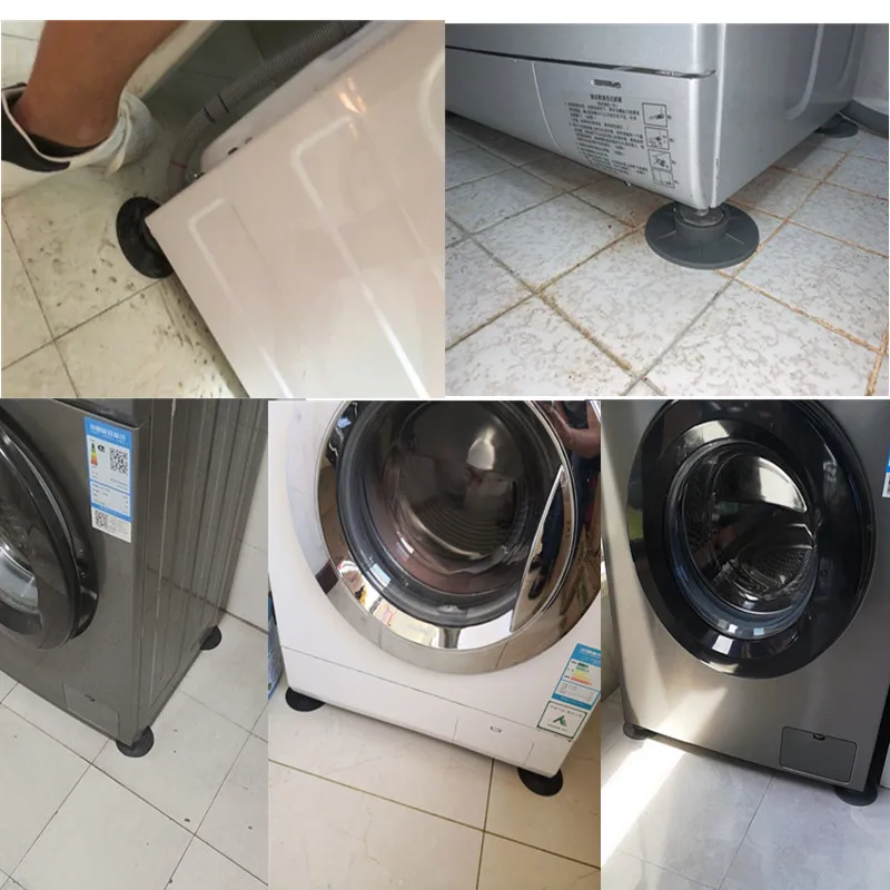 4 pezzi antiscivolo in gomma lavatrice poggiapiedi mobili Base fissa tappetino nero piedini in gomma cuscinetti antiurto riduzione del rumore