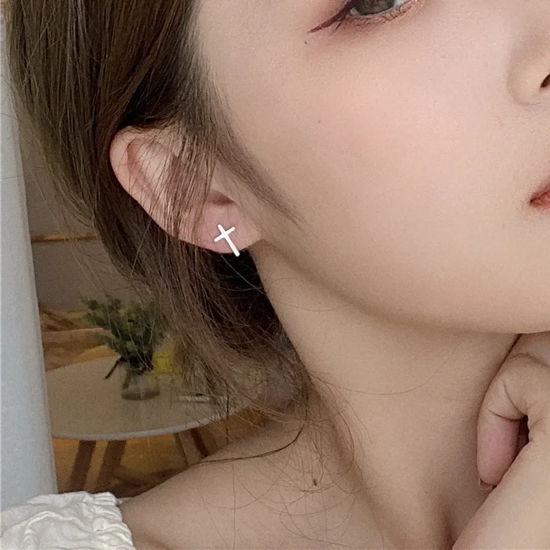 1 Stück Männer Frauen Punk Gothic Kreuz Übertrieben Klassische Metall Christian Kette Tropfen Baumeln Ohrringe Straße Hip Hop Schmuck Kpop – Detail 21
