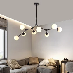 Nordic creative Glass ball chandelier Modern minimalist  dining table Bar LED hanging lamp living room molecular pendant lamps