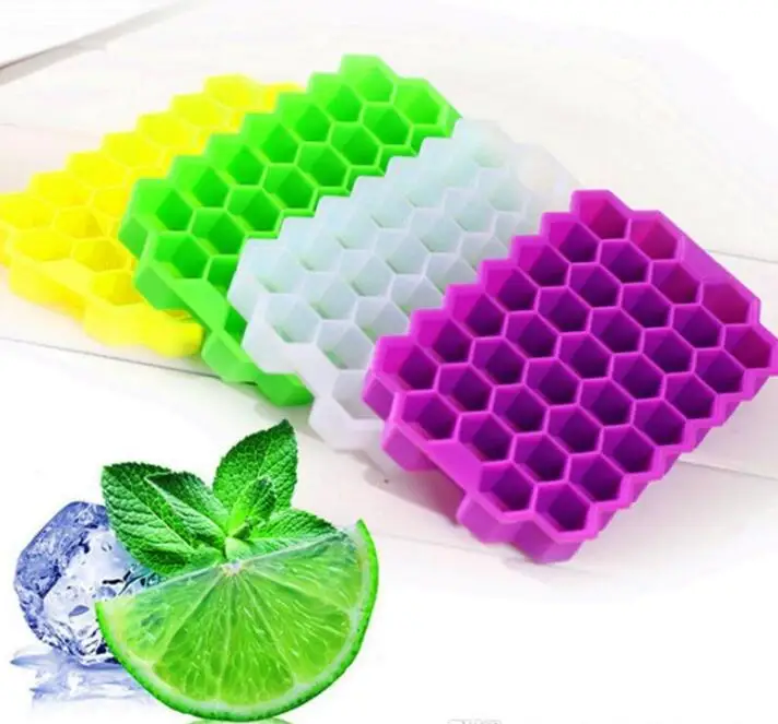 

Multi-Style Silicone Ice Cube Tray Freeze Mould Ice Cube Tray 37 Cavity Ice-making Box Honeycomb Mold For Bar Party Tools