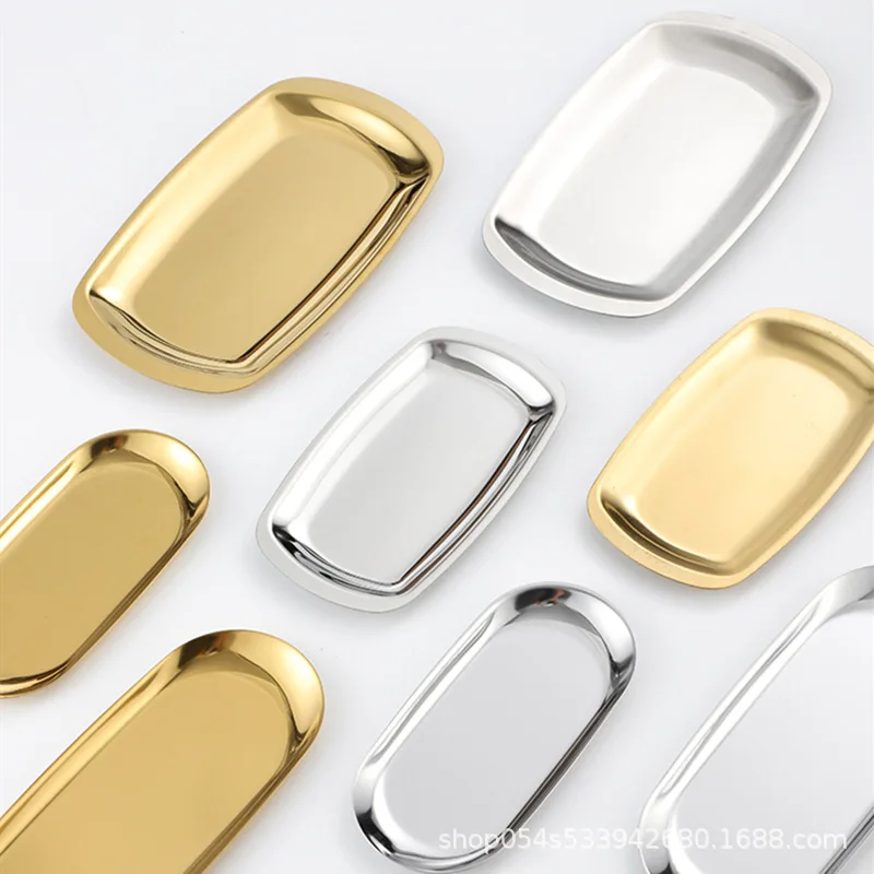 

Stainless steel square plate barbecue plate flat bottom plate snack plate heart dish Korean cooking tableware