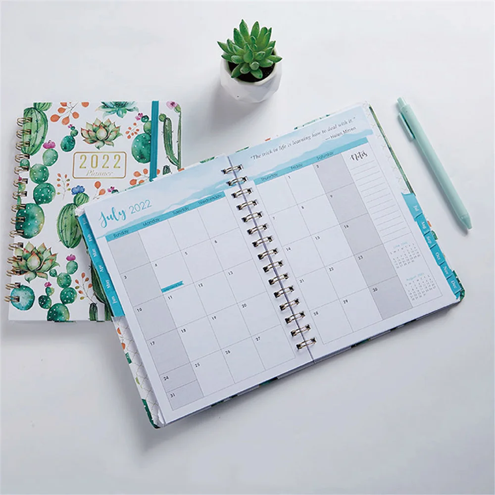 A5 2022 Planner English Version Agenda Notebook Goals Habit Schedules