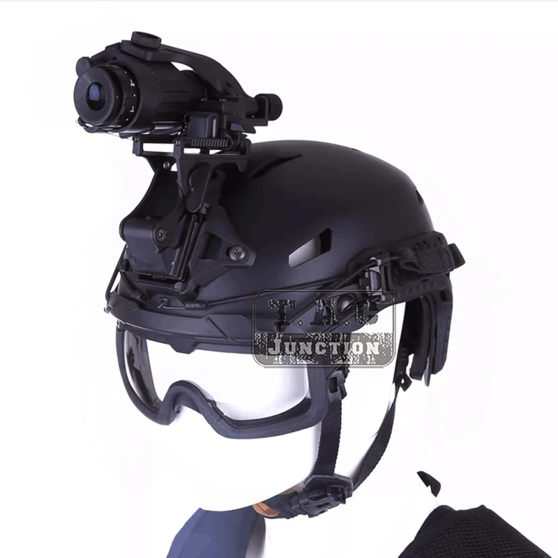 Support tactique VG Rhino + jeu de bras J pour casque CNC, Kit d'accessoires de Rhino usinés AN/PVS-7 PVS14 GS1X20, noir