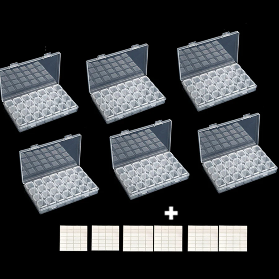 

28/56/64 Lattices Dismountable Diamond Embroidery Accessories Diamond Painting Boxes Cross Stitch Cases Organizer Home Storage