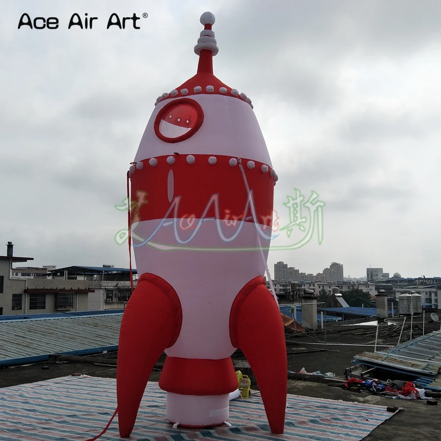 5m High Inflatable Fireworks Model Rocket with Window for Advertising and Promotion in Spain