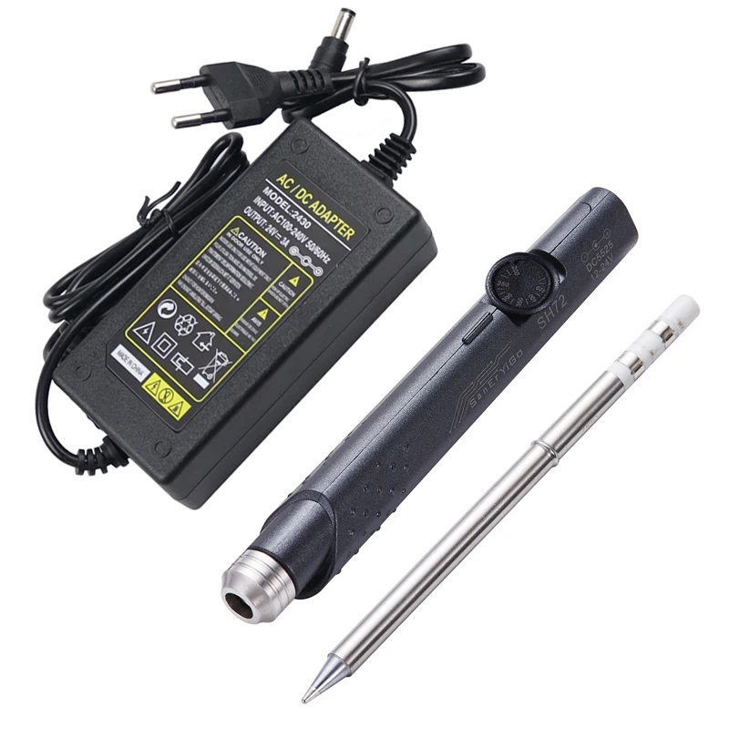 SH72 65W Mini Soldering Iron 12-24V Adjustable Temperature Electric Welding Station Tool with Power Adatper  220-400 ℃