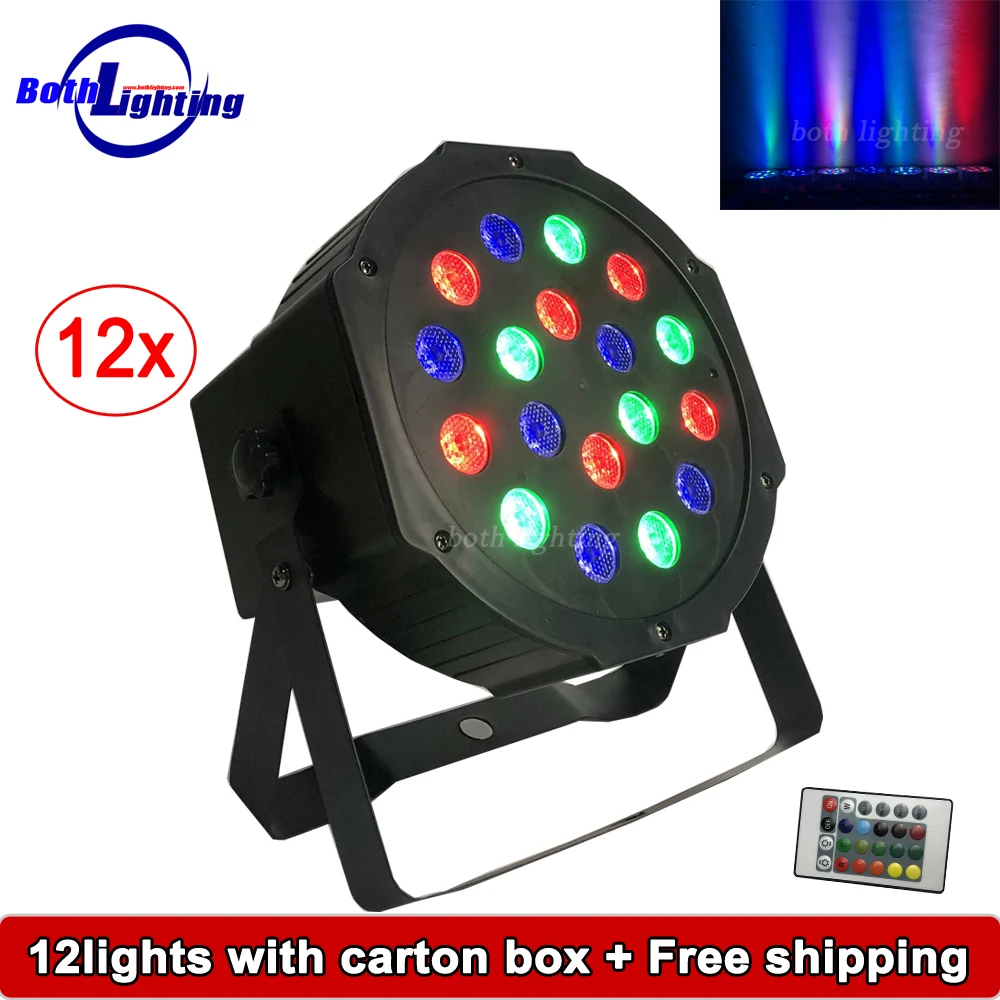 

Battery Wash Up-Light 18*1w RGB LED Par Can DJ Club LED Flat Wireless Uplighting with Remote Control Stage Light for DJ Party