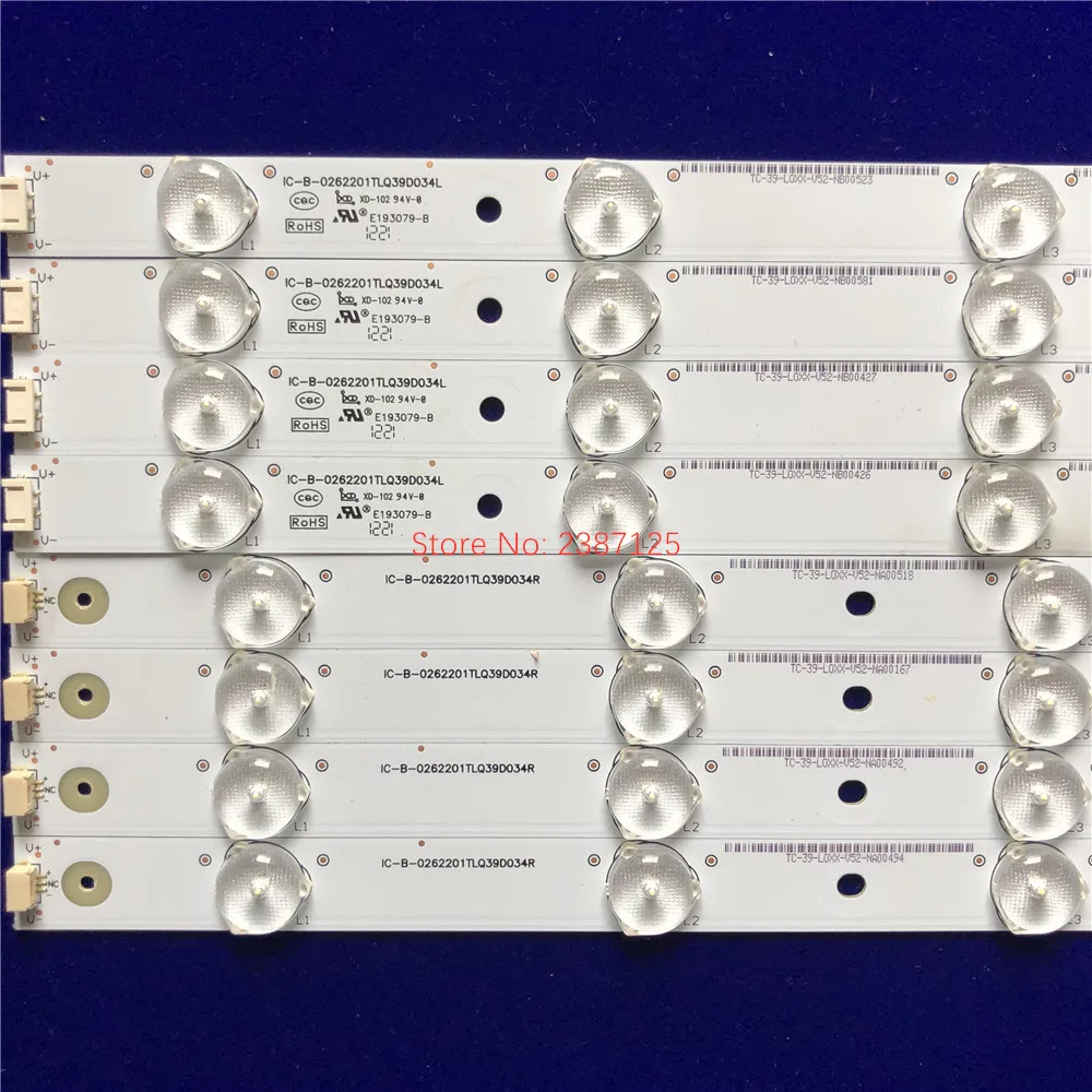 New 8PCS LED Backlight Strip IC-B-0262201TLQ39D034L IC-B-0262201TLQ39D034R For LED39C600J LE39M08 LE39D39 40E5500F​