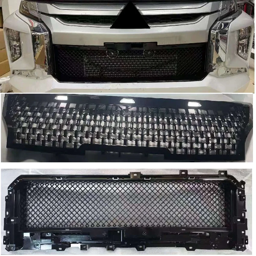 Auto Front Bumper Mesh Mask Cover Abs Grills Grille Fit For Mitubishi Triton L200 Grill Grills Exterior Car Parts Accessories