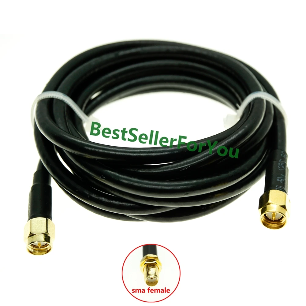 SMA Male to SMA MALE / Female NUT BULKHEAD RG58 50 ohm Coax Cable Pick Your Length High Quality