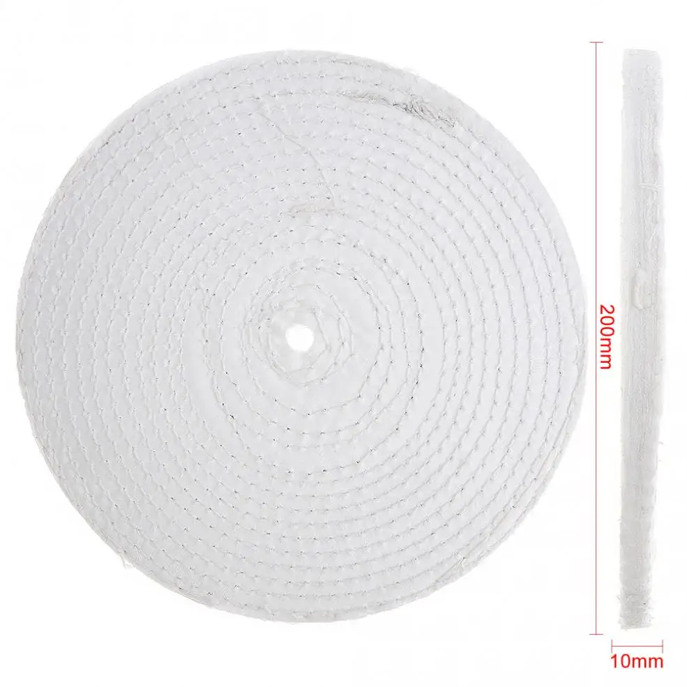 Tampone in cotone bianco a forma di T da 8 pollici con tampone per lucidatura a specchio per lucidatura a specchio con foro da 10mm per lucidatura di metalli nuovo