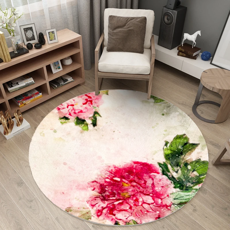 Chinese Style Carpet Flower Round Rugs Living Room Home tapetes de sala Bedroom Sofa Table Floor Mats Area Rug Girls Room Decor