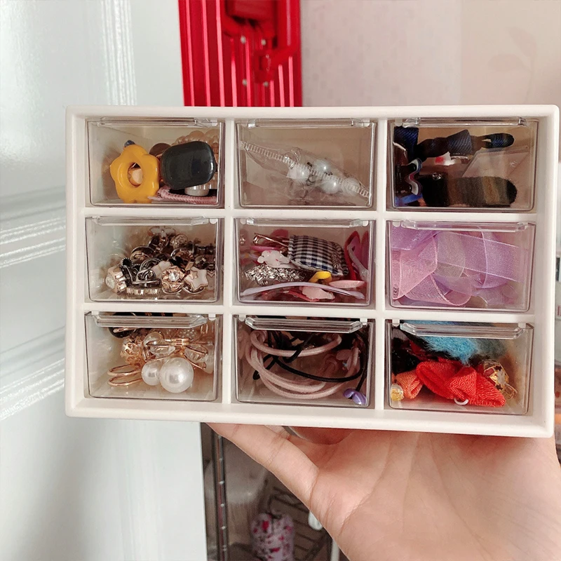 9 Grids Plastic Compartment Jewelry Box Transparent Drawer Desktop Storage DIY Jewelry Making Findings Beads Organizer Case