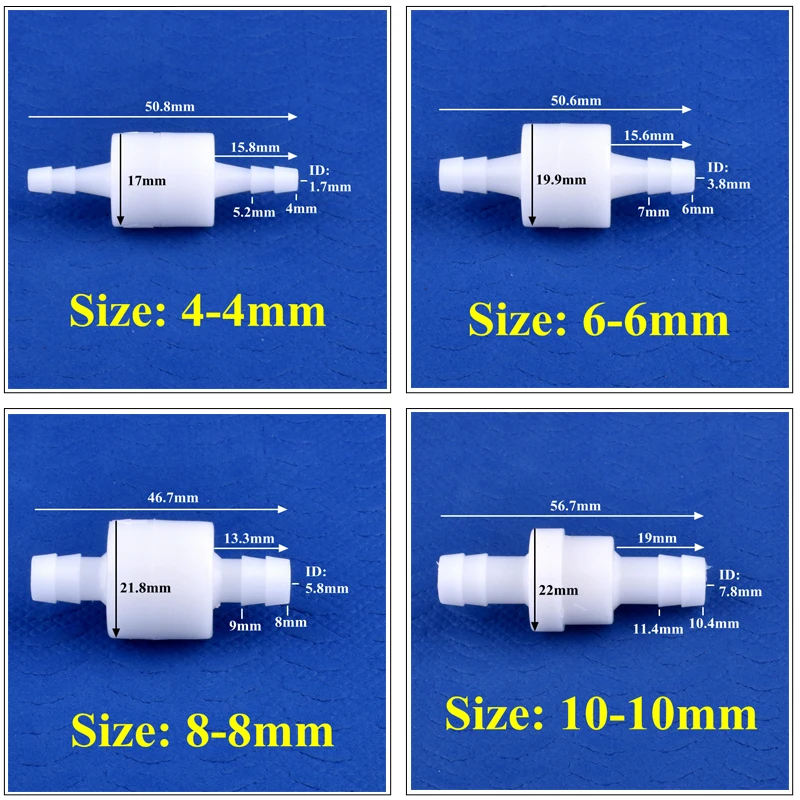 1~100pcs 4~12mm POM Check Valve Drip Watering Irrigation Hose Joint Non-Return Valve Aquarium Fish Tank Water Pipe One-way Valve