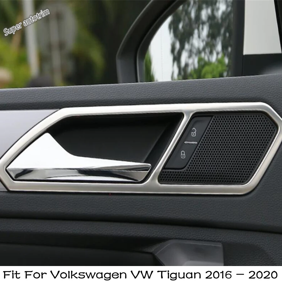 

Car Door Handle Bowl Frame Decoration Cover Trim For Volkswagen VW Tiguan 2016 - 2023 Stainless Steel Accessories Interior Kit