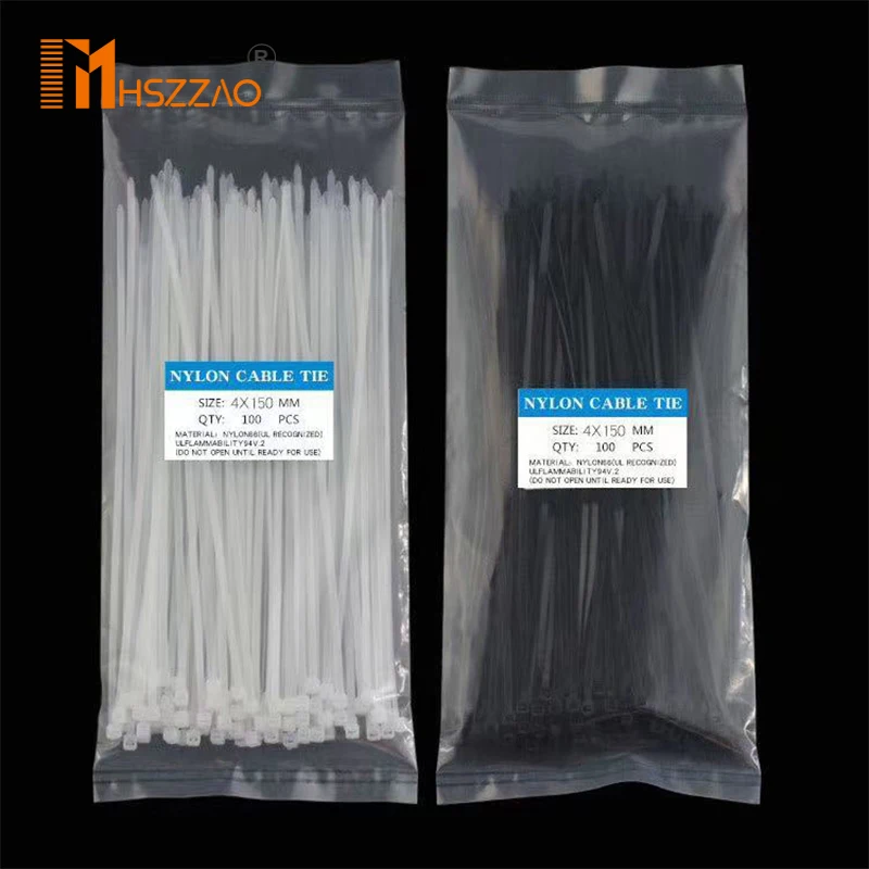 300 Pcs Nylon Cable Self-locking Plastic Wire Zip Ties Set 3*150 3*200 4*250 MRO & Industrial Supply Fasteners & Hardware Cable