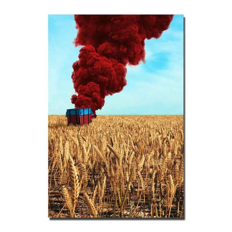 s Battlegrounds PUBG Silk Fabric Wall Poster Art Decor Sticker Bright