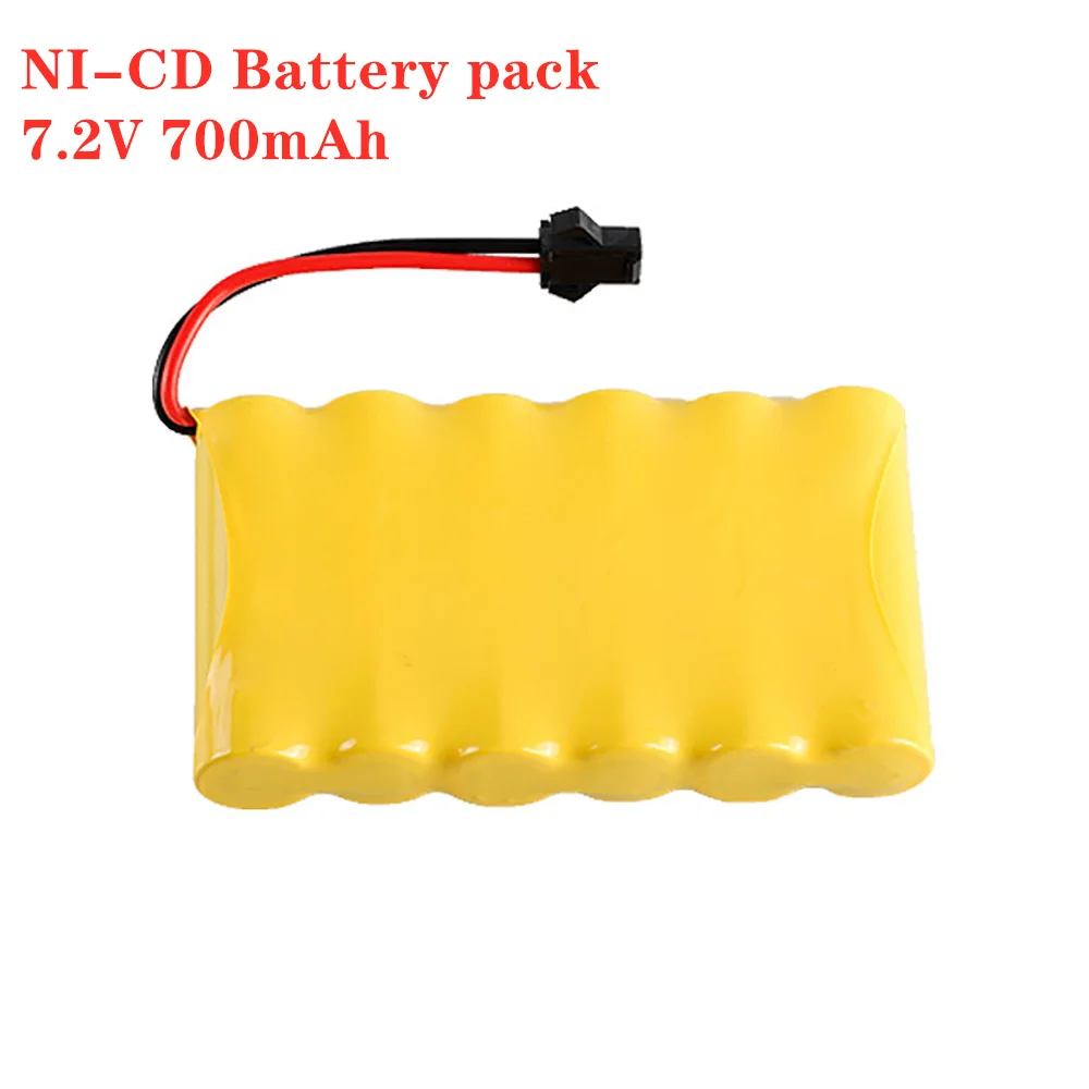 7.2V 700Mah Nicd Oplaadbare Batterij + Usb Oplader Voor Rc Speelgoed Auto Boot Pistool Tank Trein Onderdelen aa 7.2V Batterij Sm Plug