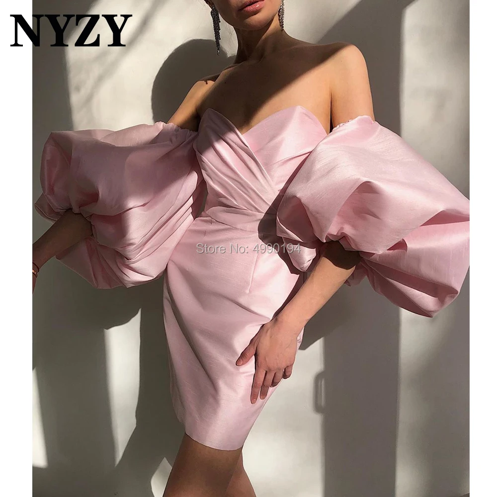 

Chic Taffeta Cocktail Dresses NYZY C290 Pink Short Celebrity Dresses for Wedding Party Night Graduation Homecoming