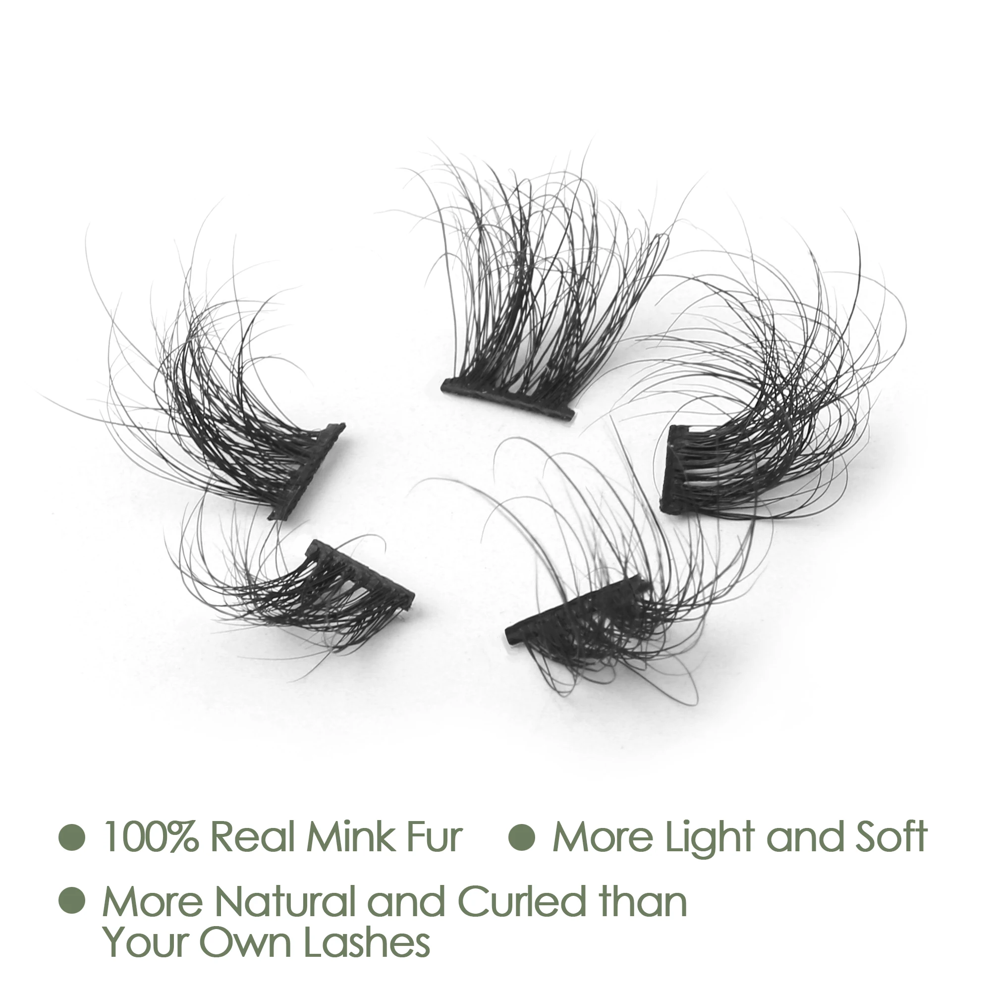 EASITENSION Individual Cluster Eye Lashes Mink Eyelashes 3d/Wispy/Fluffy Segment Mink Lashes Natur Lash Cluster Eyelash Bundles