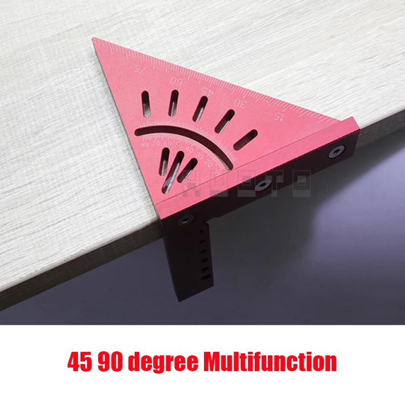 Updated Woodworking Ruler Square Layout Miter Triangle Ruler 45 Degree 90 Degree Metric Gauge toohr Measure tool