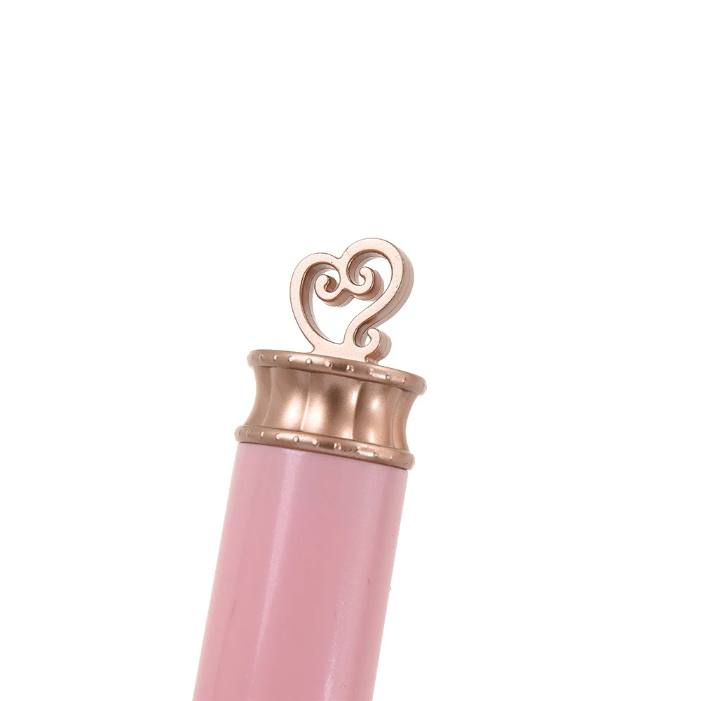 Pink DIY Empty Lip Gloss Tubes Gold Heart Shape Top Lipstick Cosmetic Packaging Container Refillable Bottles 6ml